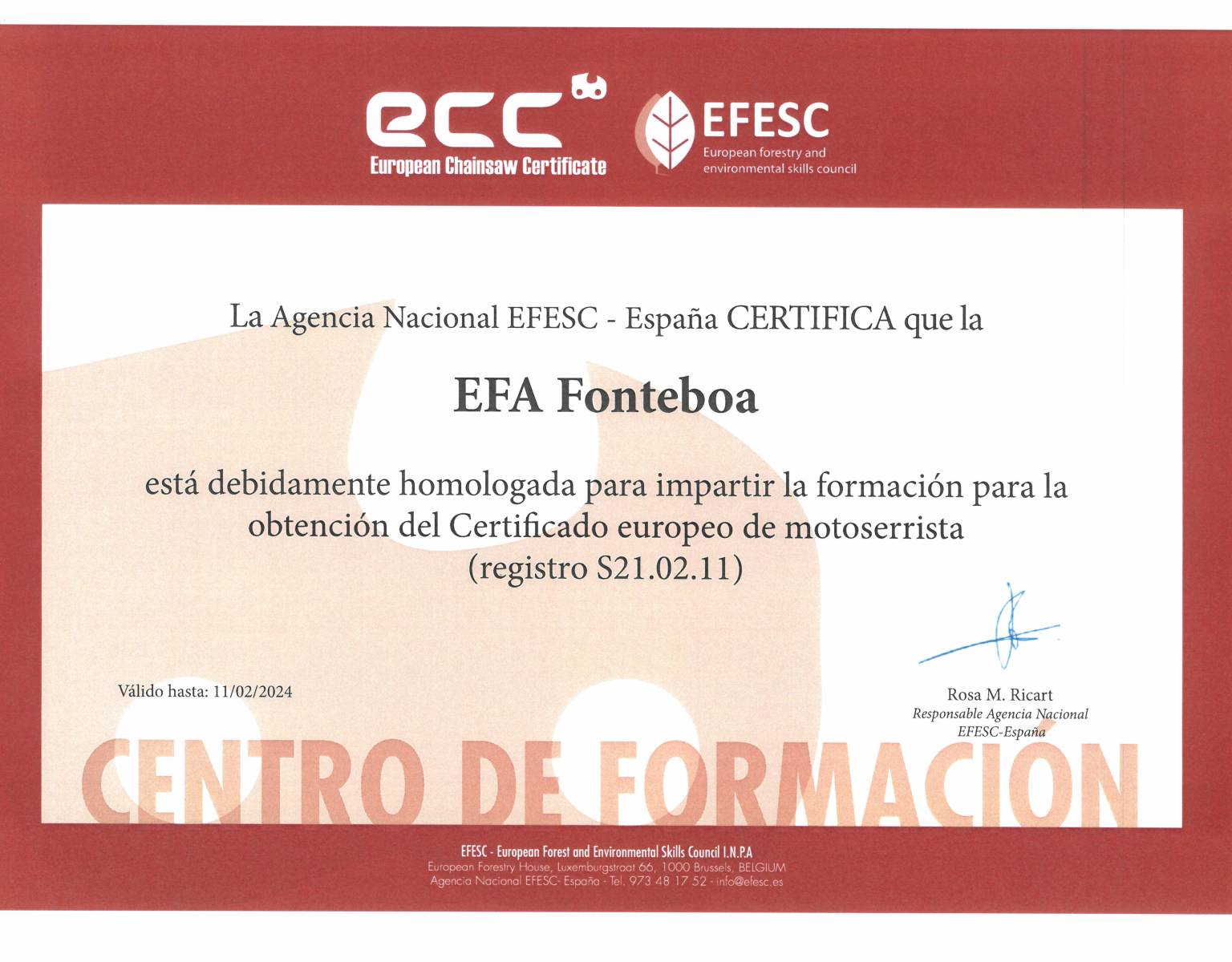 ECC – European Chainsaw Certificate